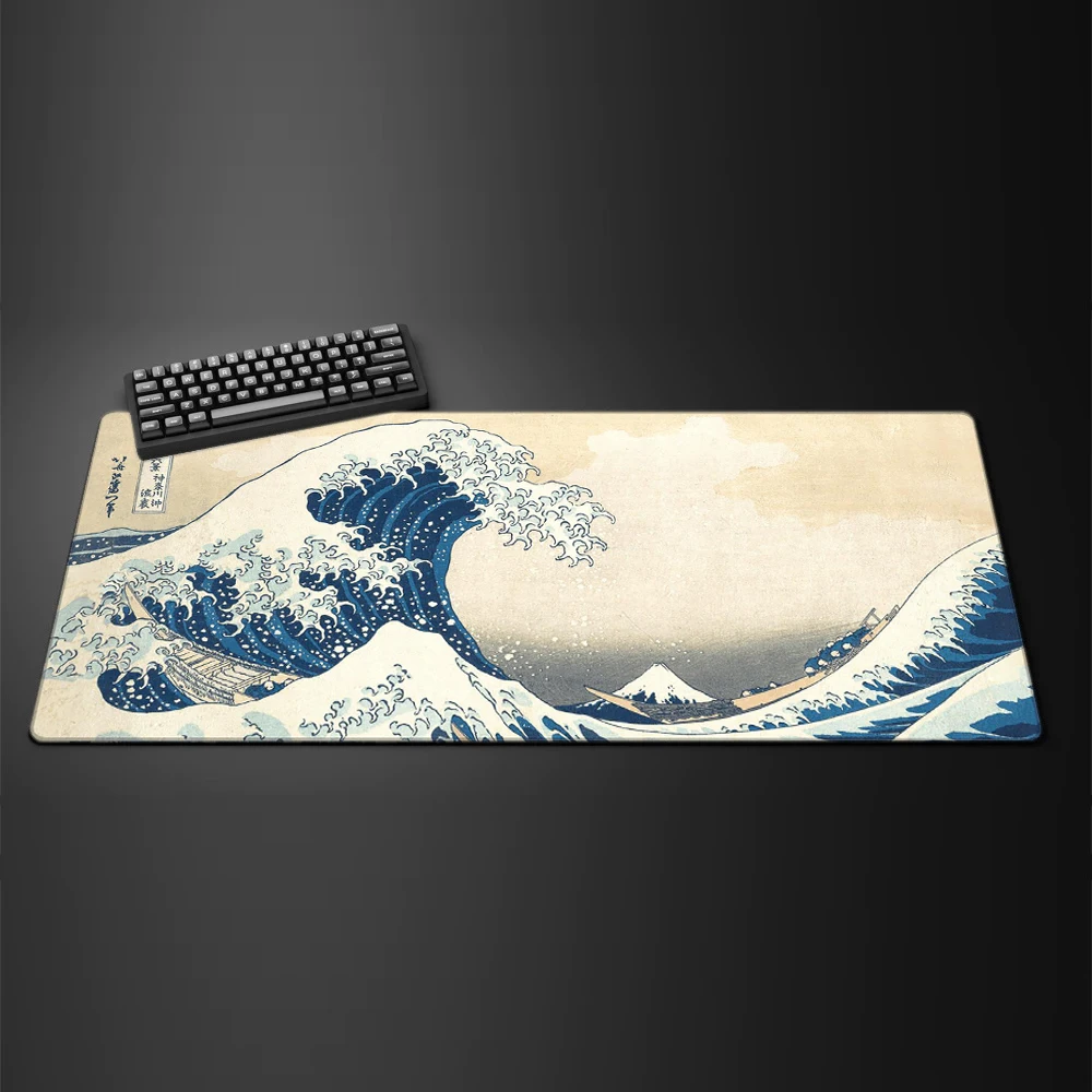 Art Mouse Pad Japan The Great Wave of Kanagawa Large Gaming Mousepad Gamer Keyboard Mouse Mats Office Computer Laptop Desk Mat — Art