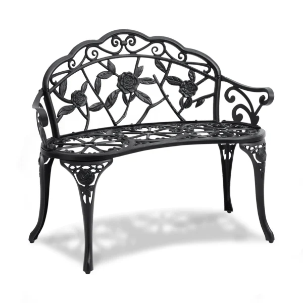 SucceBuy Outdoor Bench Wooden Metal Garden Bench for Outdoors 480 lbs Load Capacity Bench Outdoor Garden Park Bench — SucceBuy
