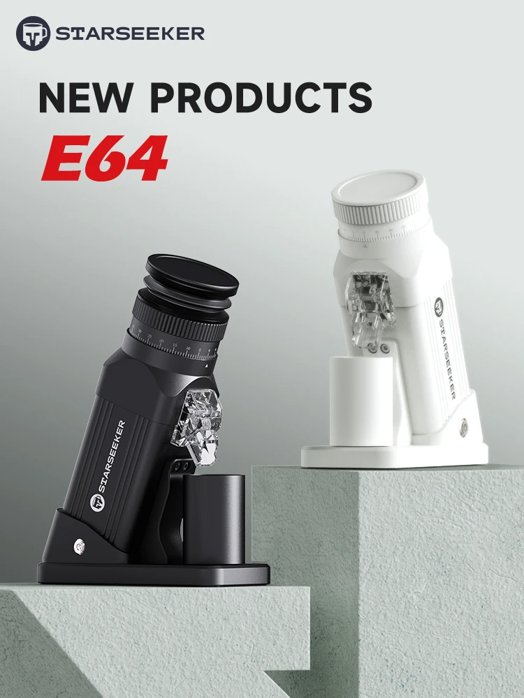 STARSEEKER E64 Electric Coffee Grinder 64MM Espresso Titanium Flat burr Stepless Fineness Adjustment Home Bean Grinder Black — STARSEEKER