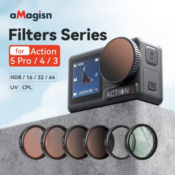 CPL ND8 ND16 ND32 Lens Set Aluminium Alloy Frame for DJI OSMO Action 5 Pro 4 3 ND CPL Filter Action Camera Accessories — DJI