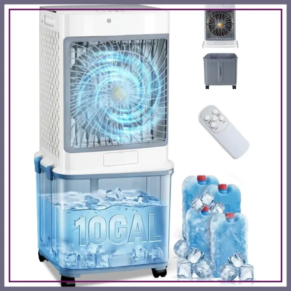 Portable Air Conditioner, 10 Gal Evaporative Cooler for Room, No Window Needed — Portable