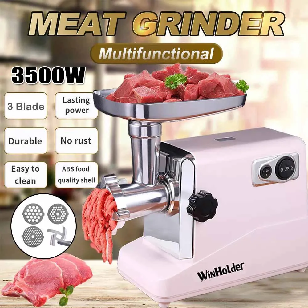 Heavy Duty 3500 Watts Powerful Stainless Steel Kitchen Electric Meat Food Grinder Mincer Sausage Maker Big Capacity with Blades — Sage