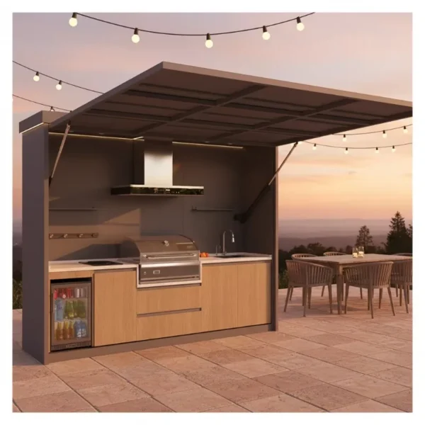 Customizable Foldable Portable Outdoor Kitchen Set with BBQ Grill & Mini Fridge for Camping & Tailgating Trips — LG