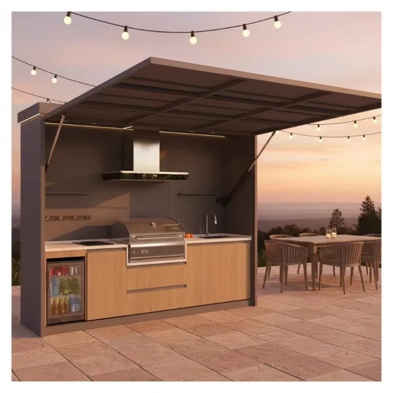 Customizable Foldable Portable Outdoor Kitchen Set with BBQ Grill & Mini Fridge for Camping & Tailgating Trips — LG