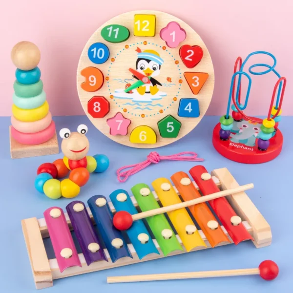 Montessori Baby Toys Kids 3D Wooden Puzzles Early Learning Baby Games Toys Educational Wooden Toys For Children Birthday Gifts — Montessori