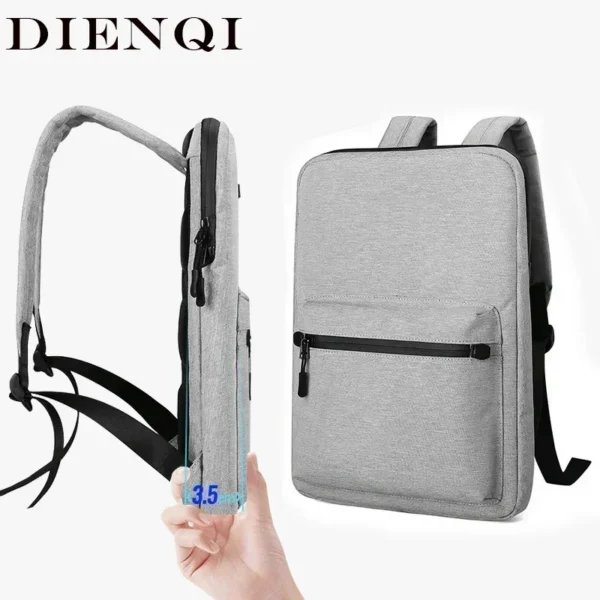 DIENQI-Ultra-thin Men's Backpack School Bag Thin 15 Inch Laptop Man Bag Women Waterproof Outdoor Business Work Small Backbag — DIENQI-Ultra-thin