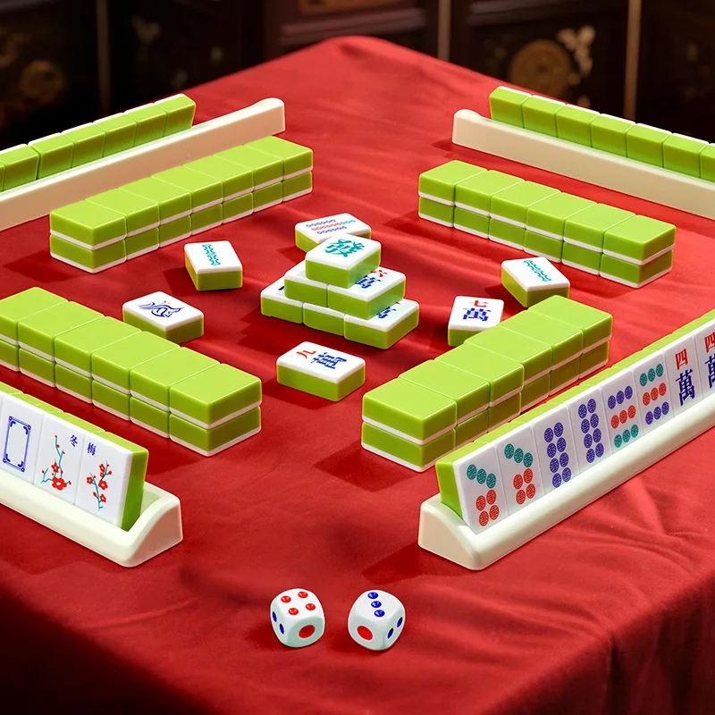 Scbe8ada183a549d080e60588552bfc73a.webp 144-piece mahjong set, portable travel mahjong, table game for gatherings, Halloween and Christmas gift — Ring
