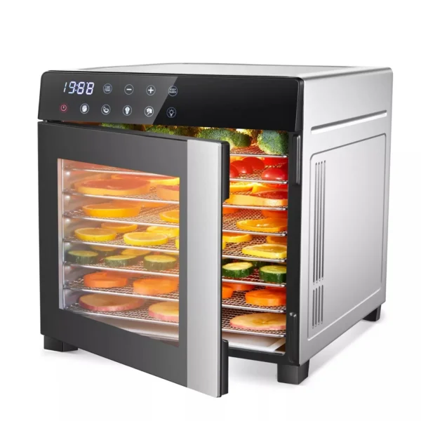 8-Tray Stainless Steel,600W with 4 Presets & Digital Timer for Jerky, Fruit, Herbs - Dishwasher Safe, BPA Free Food Dehydrator — Generic