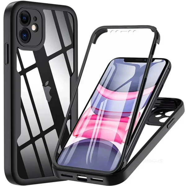 360 Full Body Protection Case For iPhone 15 14 13 12 11 Pro Max Front Screen Shockproof Cover iPhone X XR SE 2020 case — Generic
