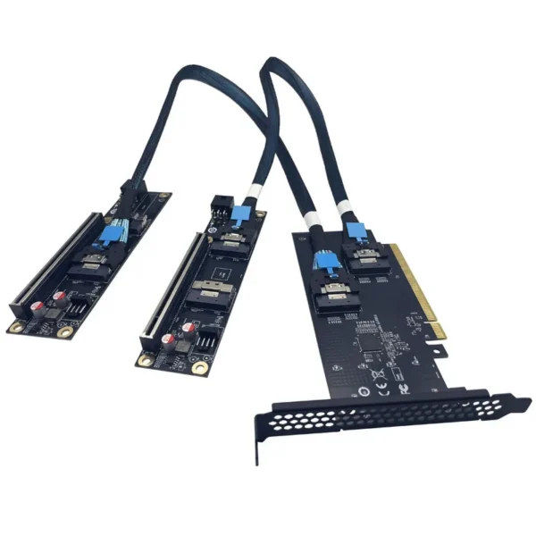 Discrete GPU Graphics Card U.2 SSD Extension Adapter Baseplate PCI Express 4.0 X16 to SlimSAS SFF-8654 8i Converter Riser Cables — Discrete