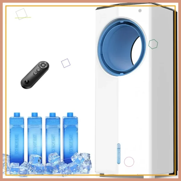 Windowless Portable Air Conditioner, 30" Evaporative Cooler with Dual Tanks, 24H Timer, Remote, 360° Swamp Cooler for Bedroom — Windowless