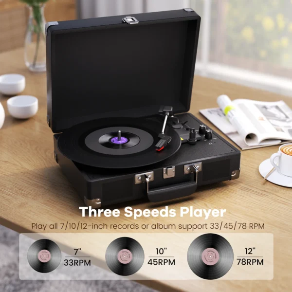 Maio C210 belt-driven Vintage gramophone device, vinyl record, turntable , high-fidelity stereo, built-in speaker, 3-speed — Maio