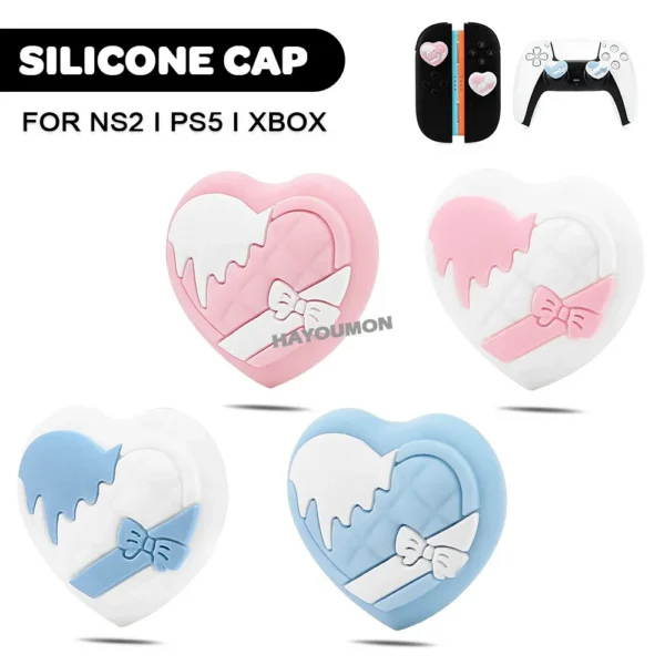 4pcs Cute Silicone Thumb Grips Joystick Caps for Switch 2 2025 JoyCons Controller Analog Stick Covers For XBOX PS5 Switch OLED — Generic