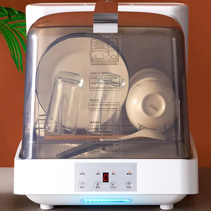 See-through Dishwasher Countertop Home Portable Smart Industrial Automatic Desktop High Temperature Modern Glass — See-through
