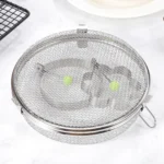 Stainless Steel Dishwasher Basket Round Mesh Storage Basket for Cutlery Utensils Spoons Forks Baby Bottle Parts Large Capacity — Stainless