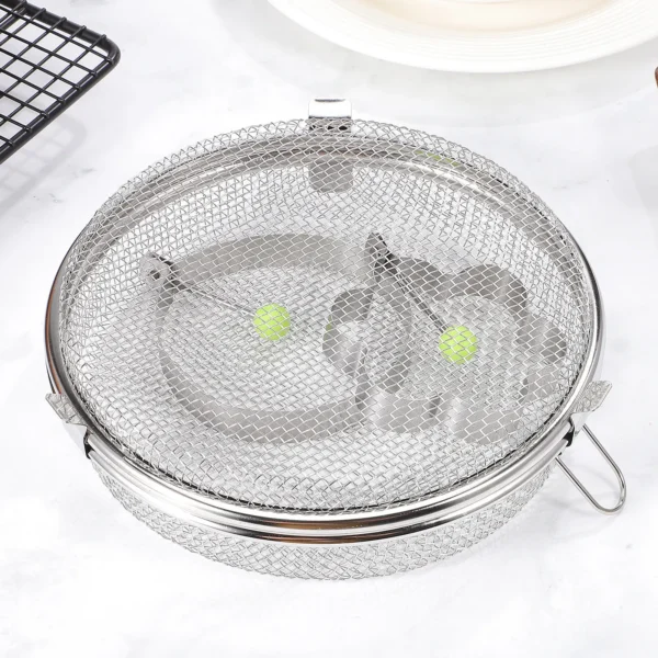 Stainless Steel Dishwasher Basket Round Mesh Storage Basket for Cutlery Utensils Spoons Forks Baby Bottle Parts Large Capacity — Stainless