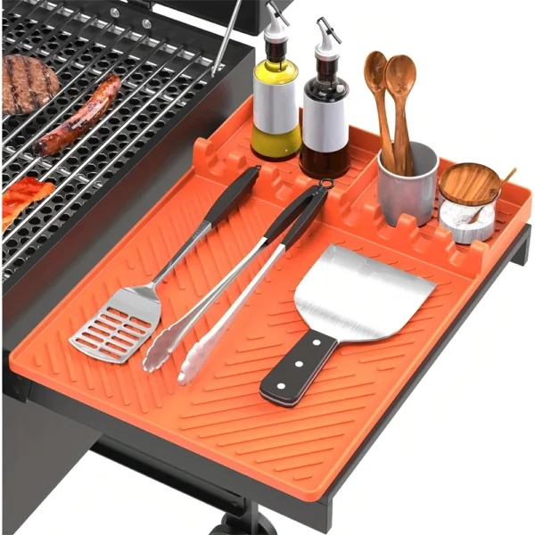 1PC，Silicone Grill Mat Mat Drip Pad Spatula Mat Food Grade BBQ Pad Outdoor Grill Kitchen Grill Side Shelf Tools Griddle Tools — Generic