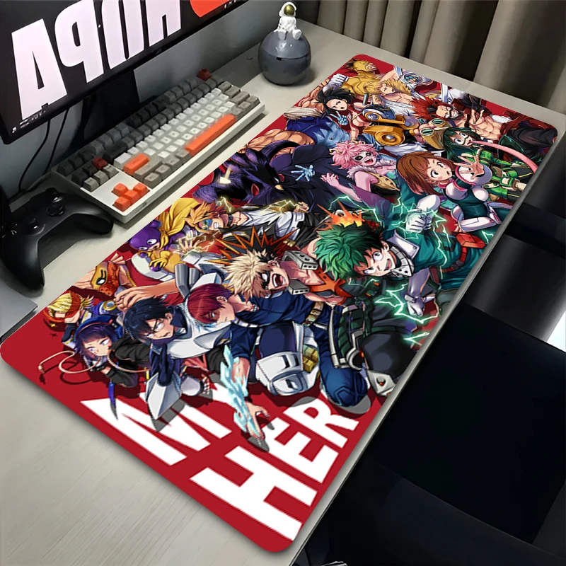 Se3cb79ac2d024210b2b54eb0708c3d964.webp Mouse Pad Anime My Hero Academia Keyboard Mousepad Large XXL Computer Gaming Accessories Desk Mat Rubber Anti-slip Soft Playmat — Mouse