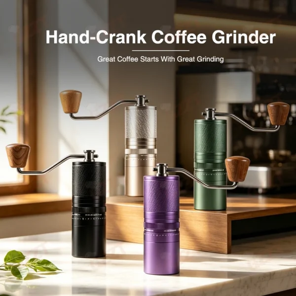 GZZT CGCYS38 Hand Crank Coffee Grinder 38mm CNC Stainless Steel 7-Core Burr Manual Coffee Bean Mill for Espresso Pour Over — GZZT