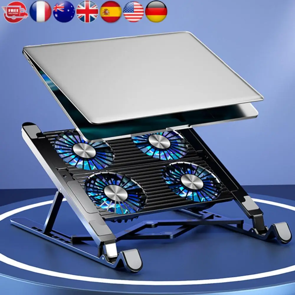 Laptop Cooling Pad with 2/4 Fans Silent Gaming Laptop Cooler Fan RGB 7 Height Portable Laptop Holder for 11-17.3 Inch Notebook — Laptop