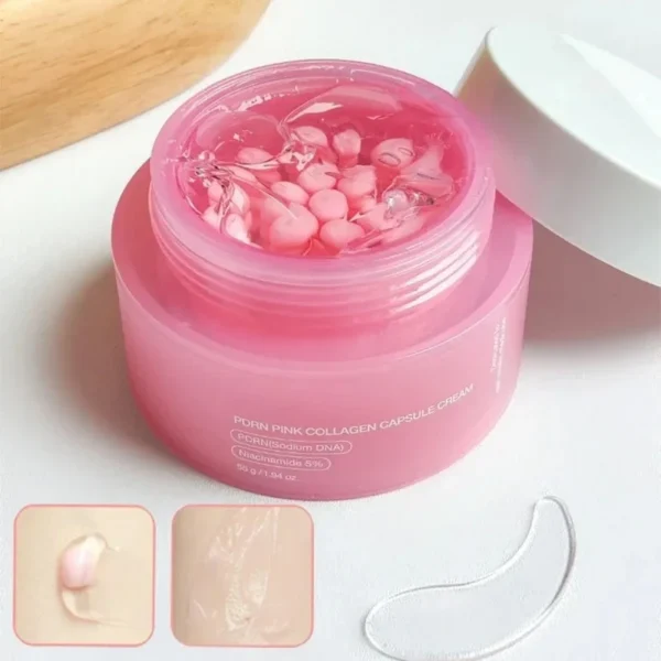 Korean Pink Collagen PDRN Capsule Cream with Niacinamide Cream for Uneven Skin Tone Lightweight Face Moisturizer Non Greasy care — Korean