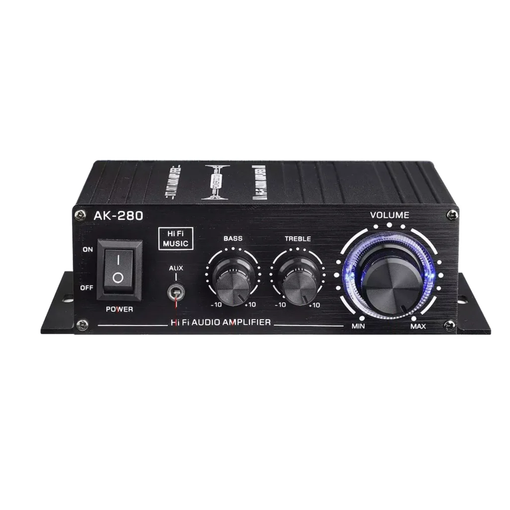 2.0 Channel AK-280 Mini HIFI Digital Amplifier 40W+40W For Home Car Bass Sound Amp Stereo Speaker with RCA & AUX input — Generic