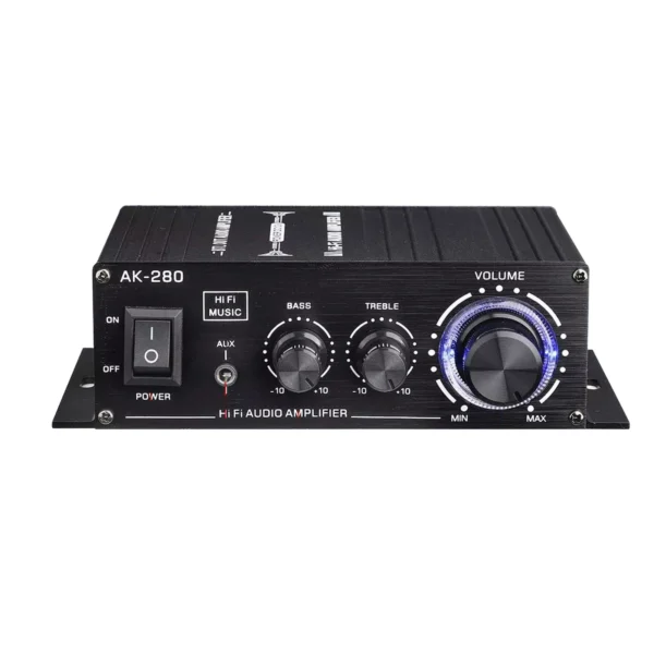 2.0 Channel AK-280 Mini HIFI Digital Amplifier 40W+40W For Home Car Bass Sound Amp Stereo Speaker with RCA & AUX input — Generic