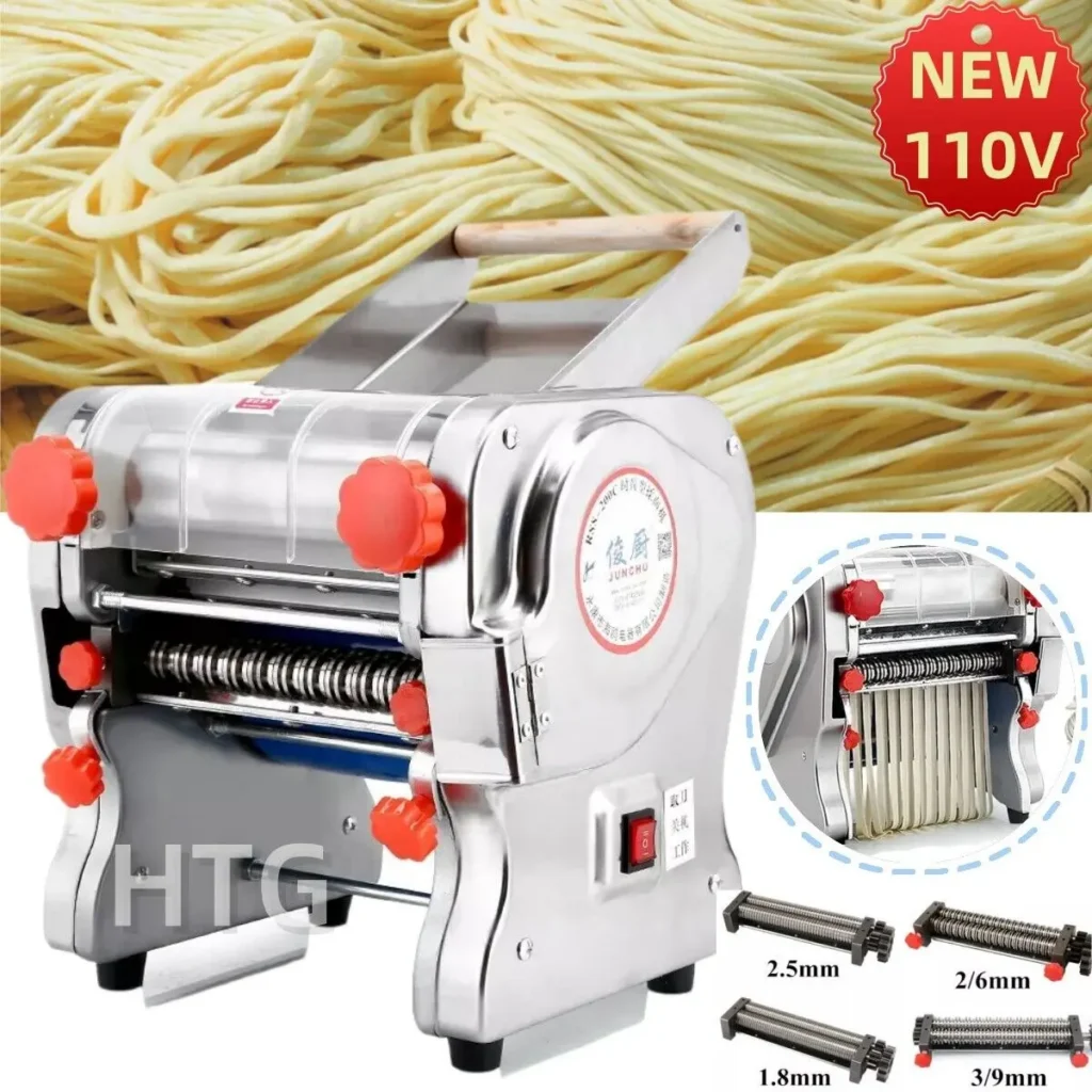 550W Electric Pasta Maker Noodle Machine Dumpling Skin Roller Steel Full Stainless Steel Dual Knife Noodle Maker For Commercial — MAC