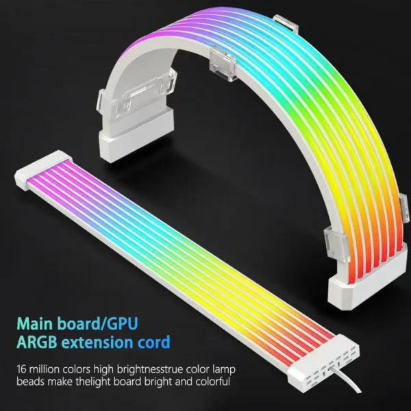 Computer Case Bendable ARGB Light Board,Suitable For Graphics Card 24pin/8pin/2x8pin/12VHPWR/Motherboard Decorative light strip — Computer