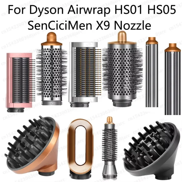 Hair Styler Nozzle For Dyson Airwrap HS01 HS05 Sencicimen X9 Hair Dryer Accessories Multi Hair Curler Hard Soft Smoothing Brush — Dyson