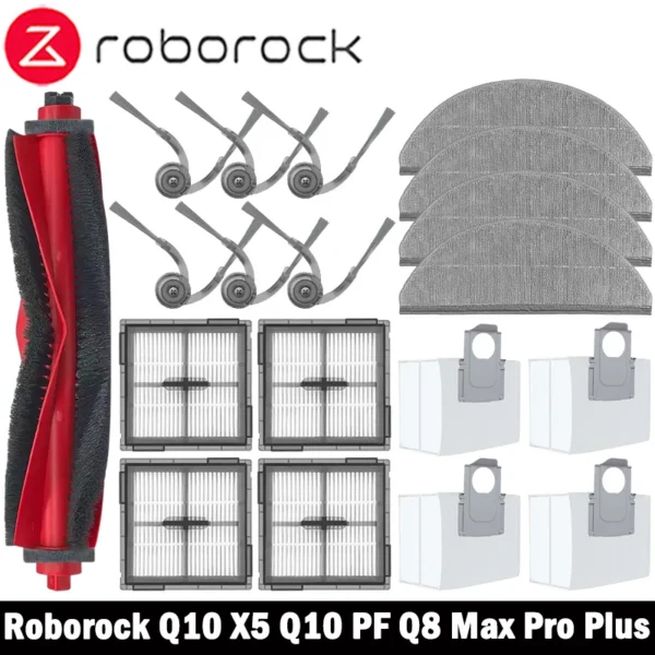 Roborock Q10 X5 / Q10 PF / Q10P / Q8+ / Q8 Max Pro Plus Replacement Parts Accessories Main Side Brush Hepa Filter Mop Dust Bag — Roborock