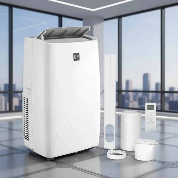 3-in-1 12000 BTU Portable Air Conditioner for Rooms up to 550 Sq. Ft. with 24H Timer, 3 Speeds, Auto, Sleep Mode, Remote Control — Generic