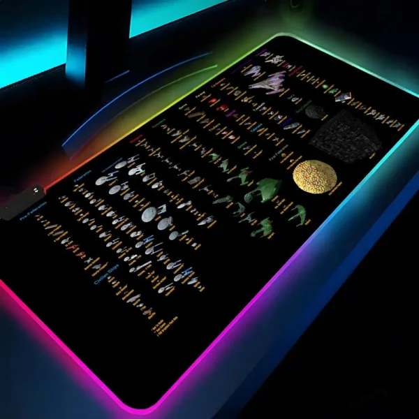 Star Trek Mouse Pad Rgb Xxl Laptop Mat Gaming Mousepad Backlit Keyboard Gamer Girl Table Pads Desk — Star