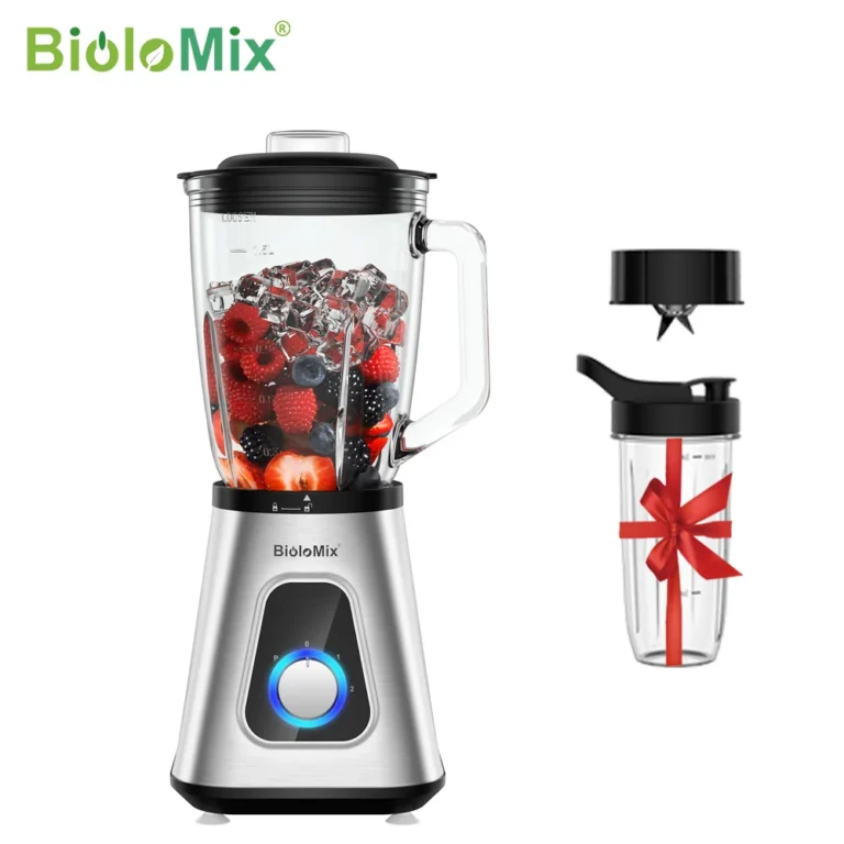 BioloMix 1300W Smoothie Blender with 1.5L Glass Jar, Personal Blenders Combo for Frozen Fruit Drinks, Sauces — BioloMix