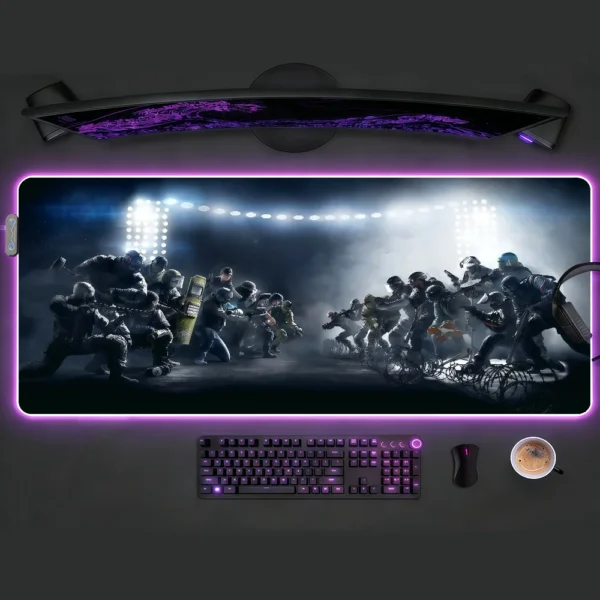 R-RainbowS S-Six Siege Mouse Pad RGB LED Non-slip Desk Mat Rubber Gaming Accessories Large Computer Office Gamer Keyboard Mat — R-RainbowS
