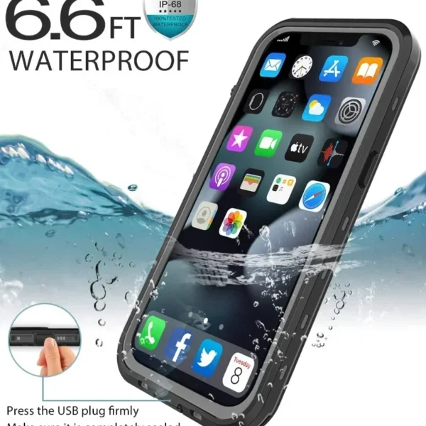 Full Sealed Clear IP68 Waterproof Case For iPhone 16 15 14 Plus 13 12 11 Pro Max Mini XS XR X Shockproof Cover Screen Protector — Full