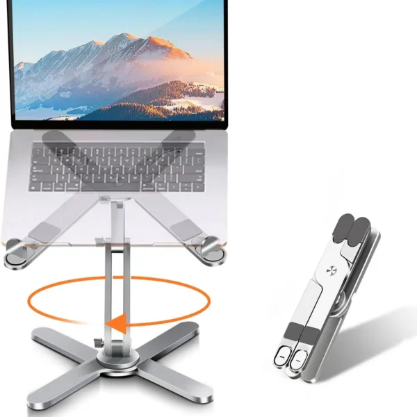 360 Rotating Foldable Laptop Stand for Desk, Ergonomic Metal Holder Fits All MacBook and Laptops up to 16 Inches — MAC