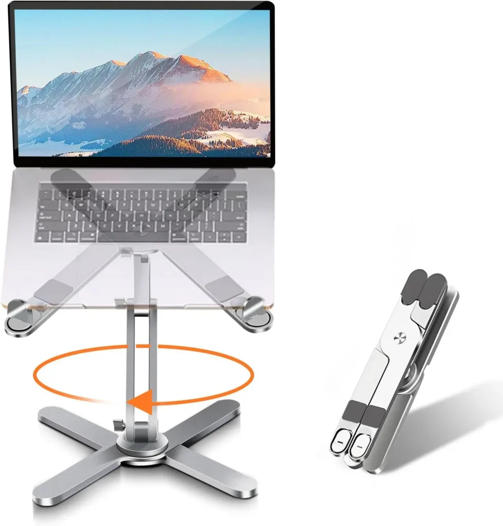 360 Rotating Foldable Laptop Stand for Desk, Ergonomic Metal Holder Fits All MacBook and Laptops up to 16 Inches — MAC