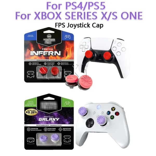 1Set For PS5 PS4 Antislip Rubber Analog Stick Grips For XBOX SERIES X/S One Controller Thumb Grips Silicone Thumb Stick Grip Cap — Generic