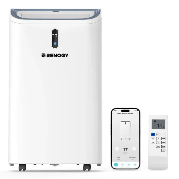 Renogy 14,000 BTU Portable Air Conditioners with Smart WiFi Enabled, Cooling, Dehumidifier, Fan & Sleep Modes 4-in-1 Portable AC — Renogy