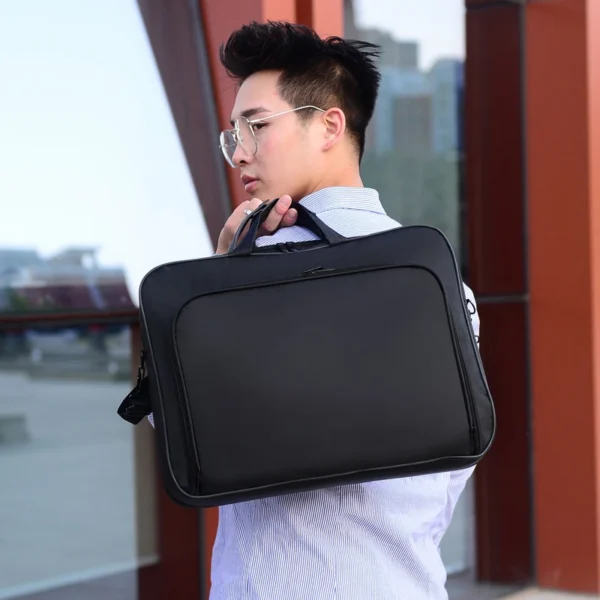15Inch 17 In Laptop Bag Business Portable Nylon Computer Handbags Laptop Shoulder Handbag Zipper Shoulder Simple Style — Generic