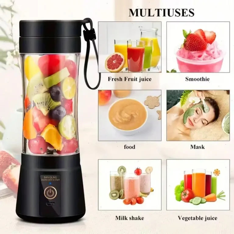 12 Blades Portable USB Charging Juicer, 500ML Mini Personal Blender, Electric Smoothie Juice Maker, Compact Rechargeable Mixer for Shakes, Fruit Vegetable Drinks, Travel Home Office Outdoor Use — Generic