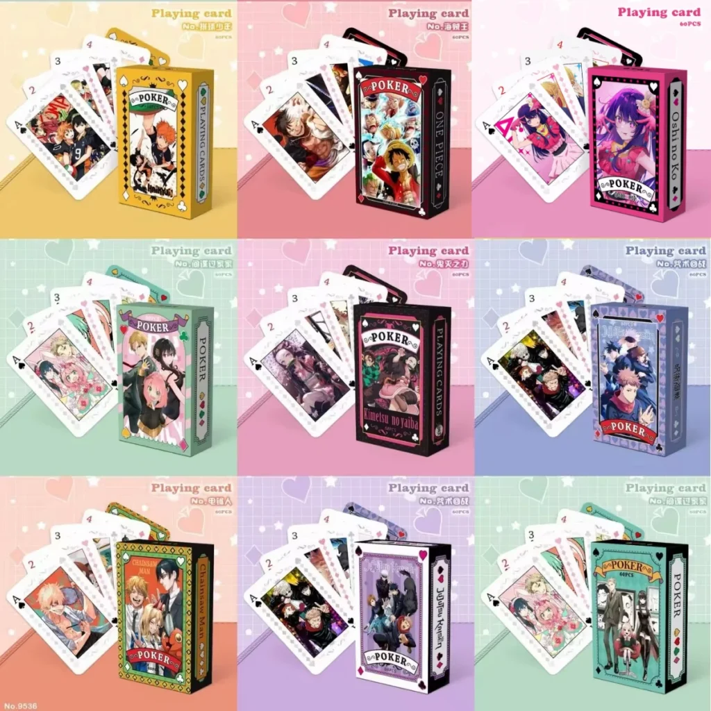 Anime Jujutsu Kaisen Haikyuu Cosplay Board Game Cards Genshin Impact Hardcover Poker Toy Gift — Anime