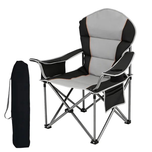 MCQ Outdoor Folding Camping Chairs Collapsible Padded with Cup Holder Cooler Bag Heavy Duty Portable Camping Chair for Garden — MCQ