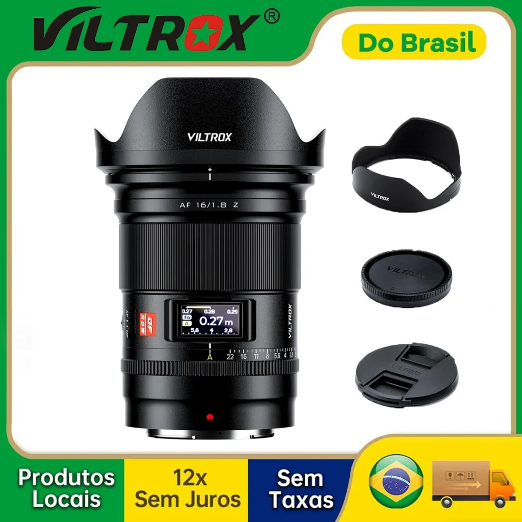 【Do Brazil】VILTROX 16mm F1.8 Sony E Nikon Z Camera Lens Full Frame Ultra Wide Angle Auto Focus Lens for ZV-E1 A7RV FX30 ZV-E10 — Sony