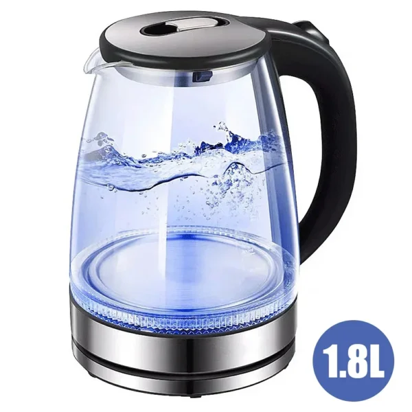Electric Glass Kettle – 1.5L Borosilicate Tea Pot with Heating Base, Fast Boil Water Heater for Home & Office — Electric