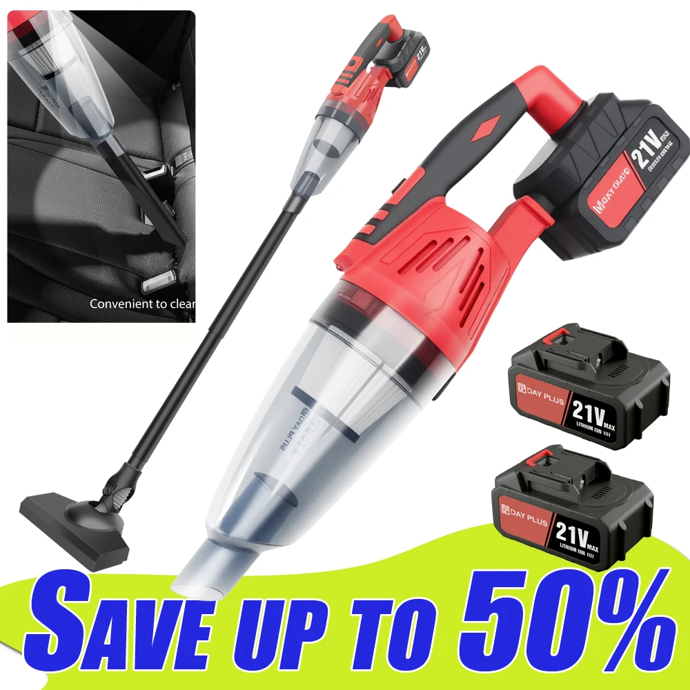 Cordless Vacuum Cleaner 5500Pa Suction, 2pcs 2200mAh Battery, 2-in-1