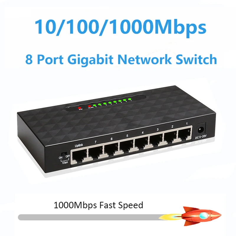 AMPCOM 1000Mbps Gigabit Network Switch 5 8 Port Ethernet - Image 5