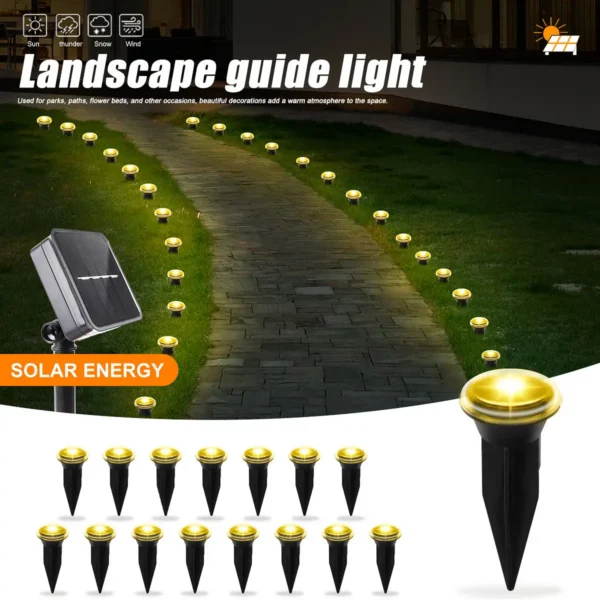 Solar LED Garden Pathway Light 15/30LEDS 8 Modes Outdoor Waterproof