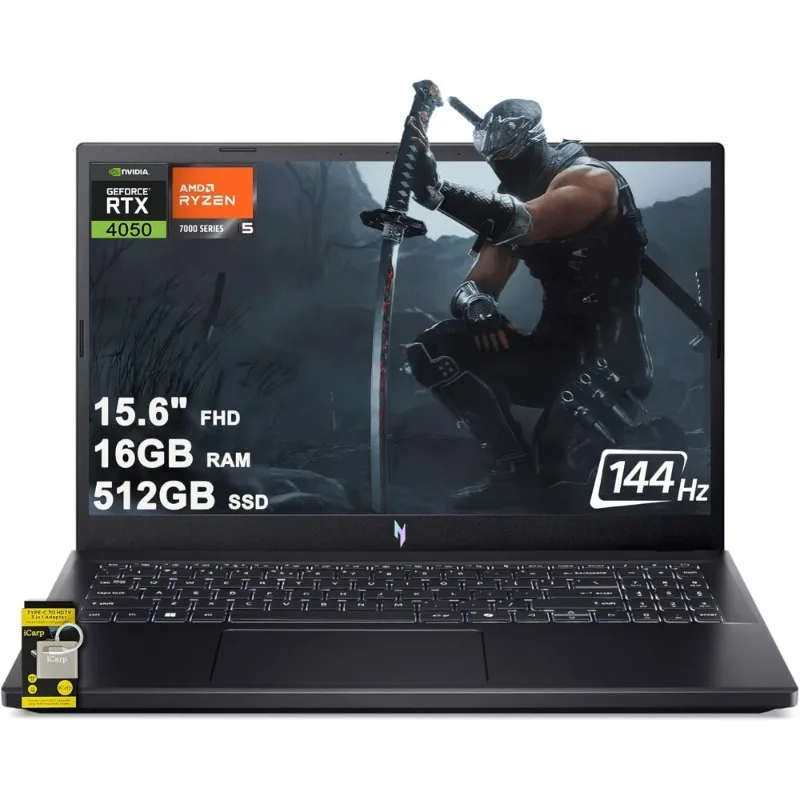 Gaming Laptop 15.6 FHD IPS 144Hz AMD Ryzen 5 7535HS Hexa Core 16GB RAM